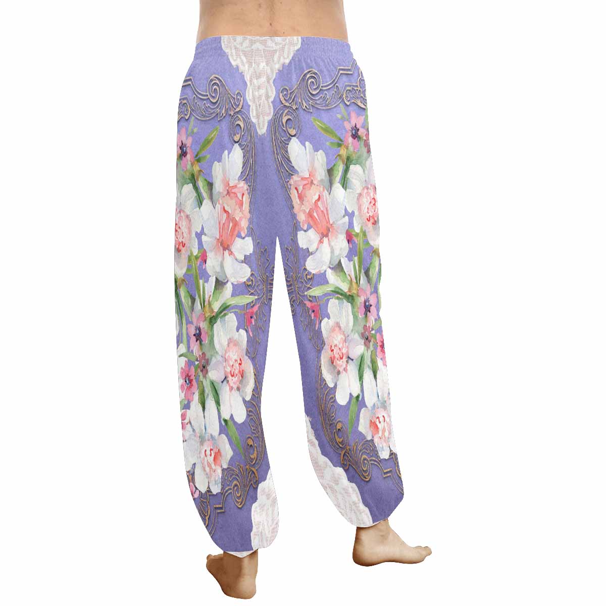 Victorian lace print Haram pants, loose comfy pants design 47