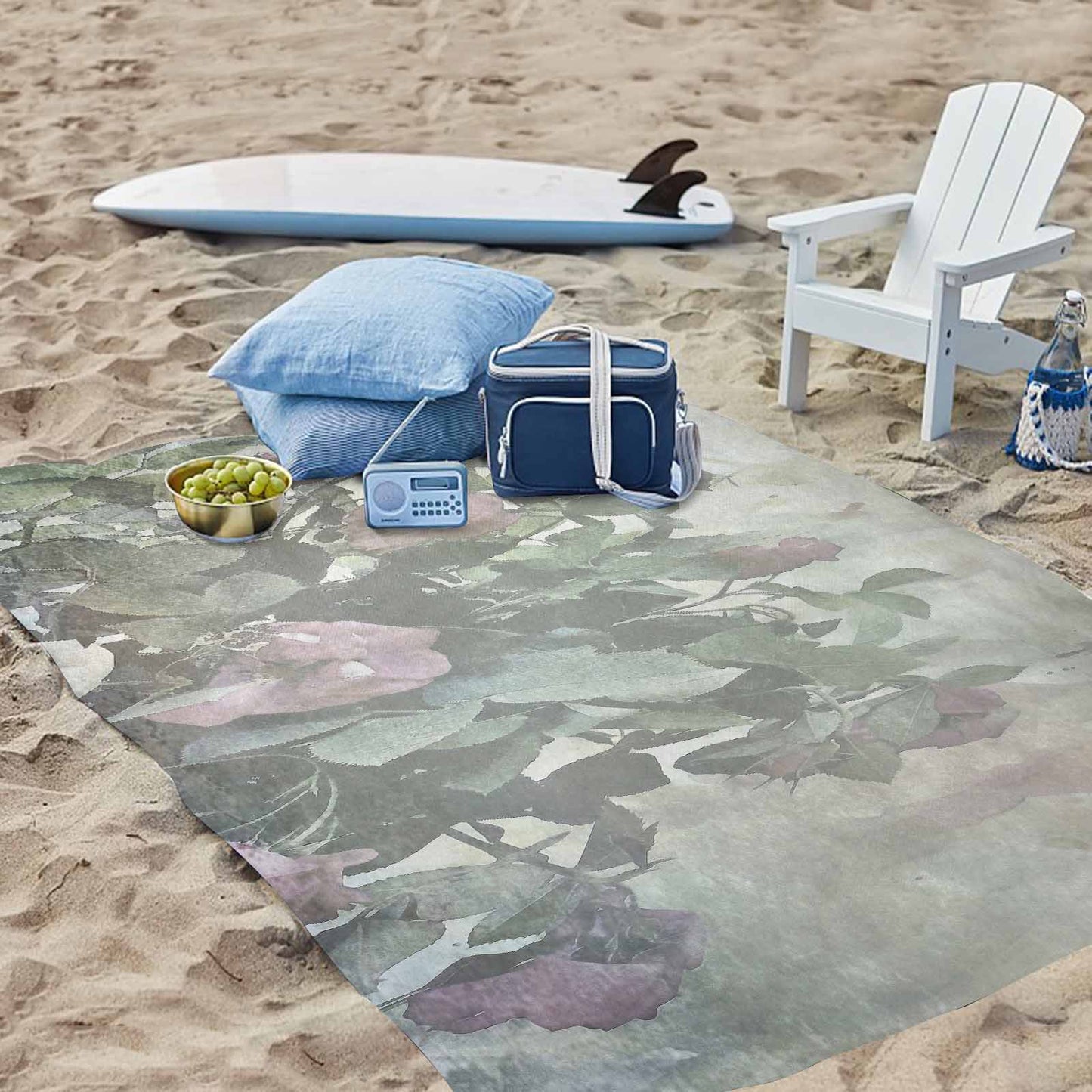 Vintage Floral waterproof picnic mat, 81 x 55in, Design 23