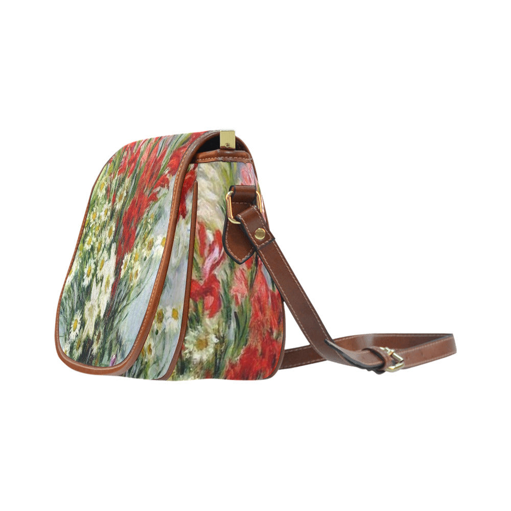 Vintage floral handbag, Design 43 Model 1695341 Saddle Bag/Large (Model 1649)