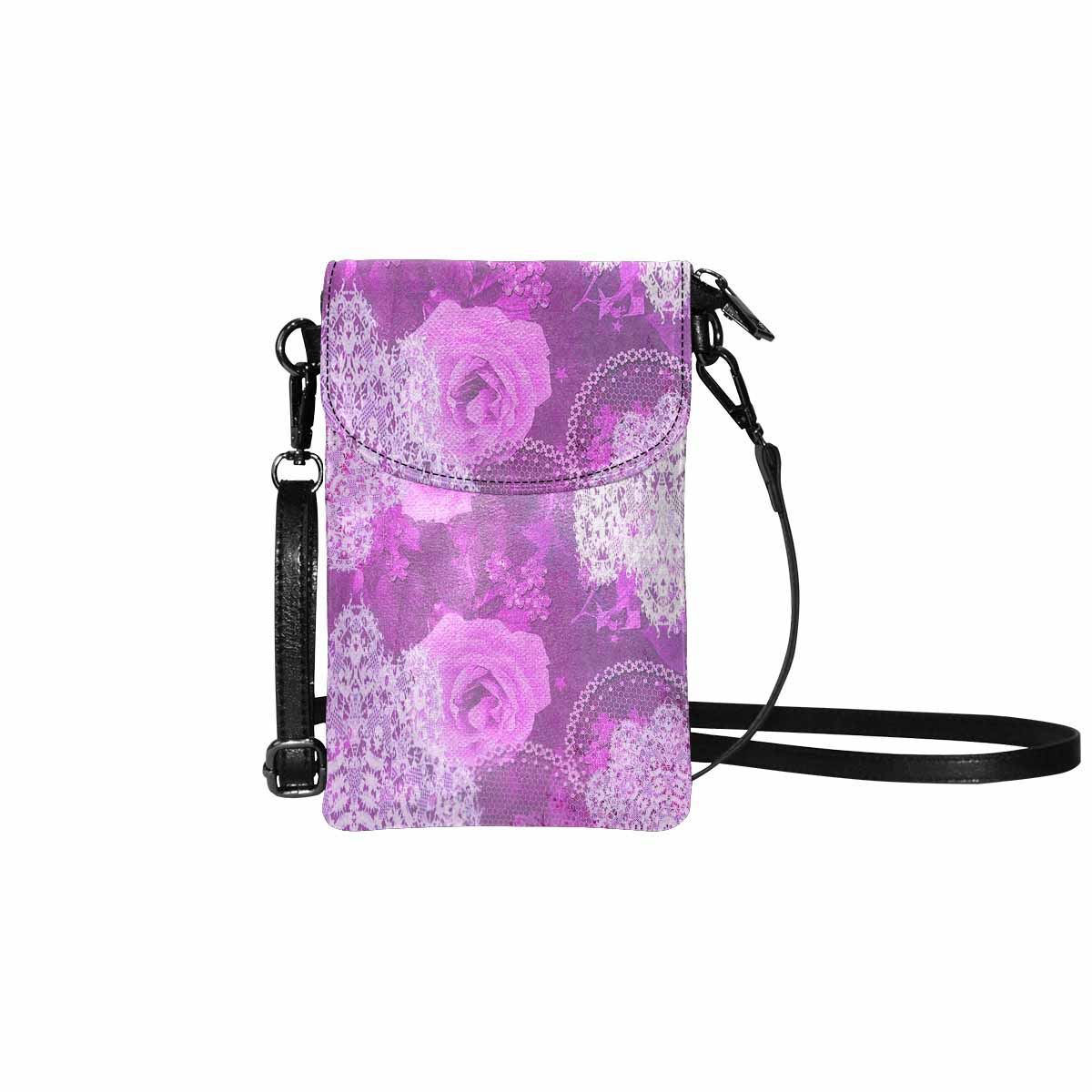 Victorian lace print cell phone purse, mobile purse, Design 03