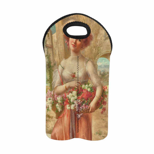 Victorian lady design 2 Bottle wine bag, Roses