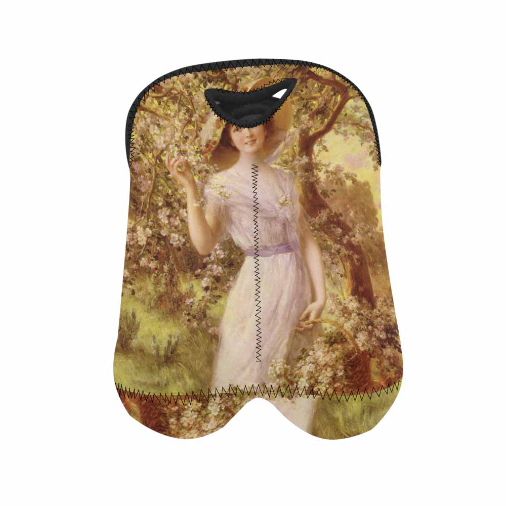 Victorian lady design 2 Bottle wine bag, CHERRY BLOSSOM