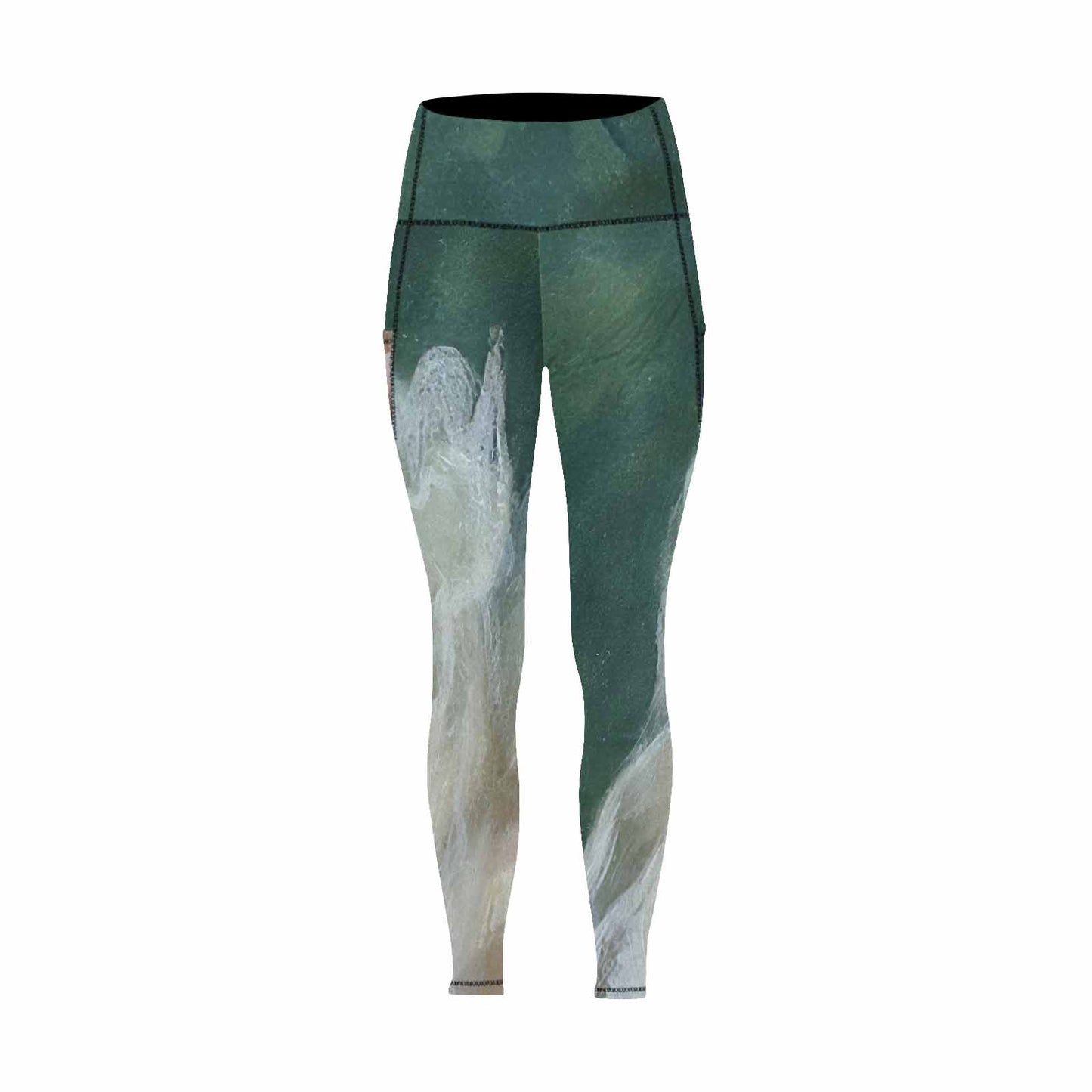 Floral 2, active wear leggings, outside surge, design 57