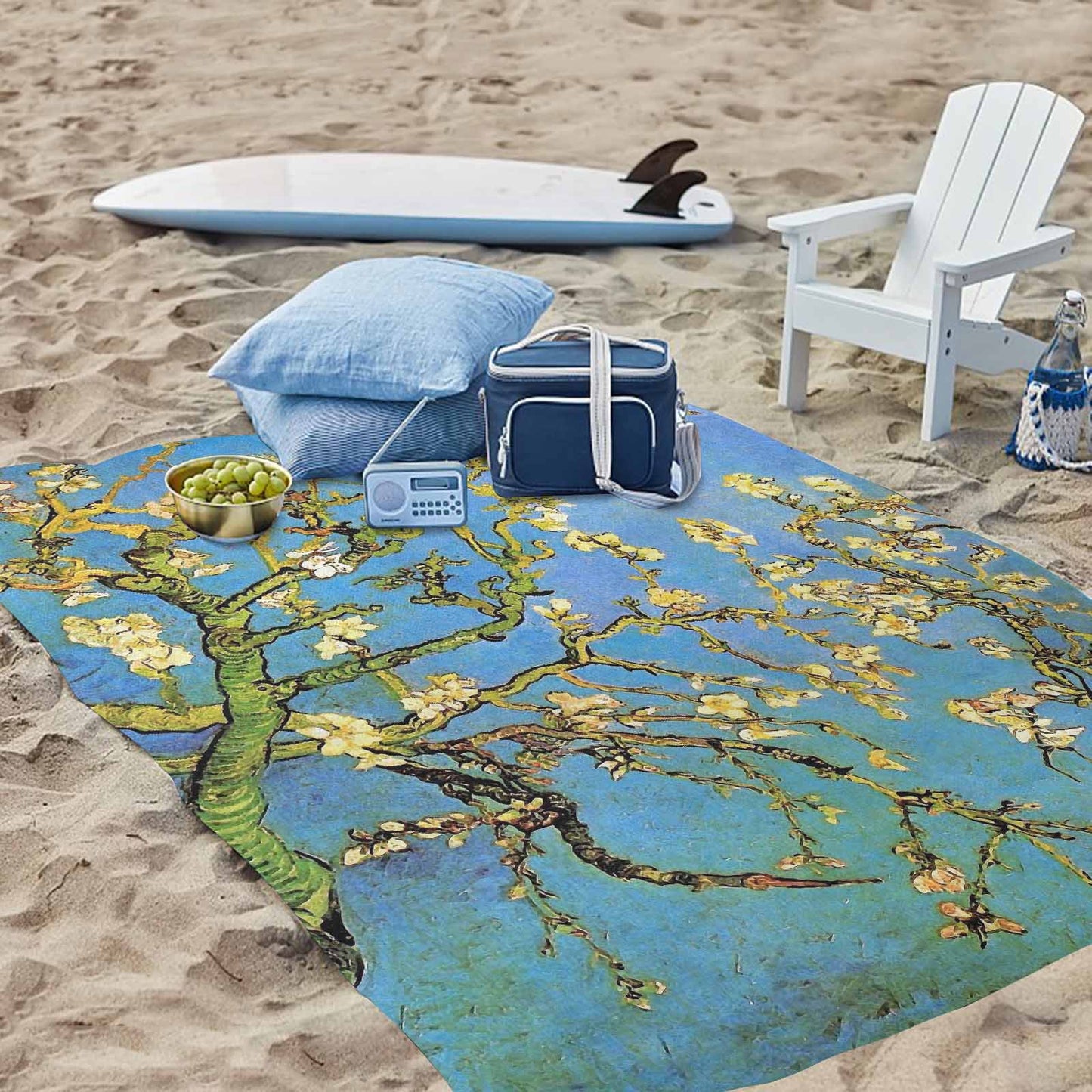 Vintage Floral waterproof picnic mat, 81 x 55in, Design 20