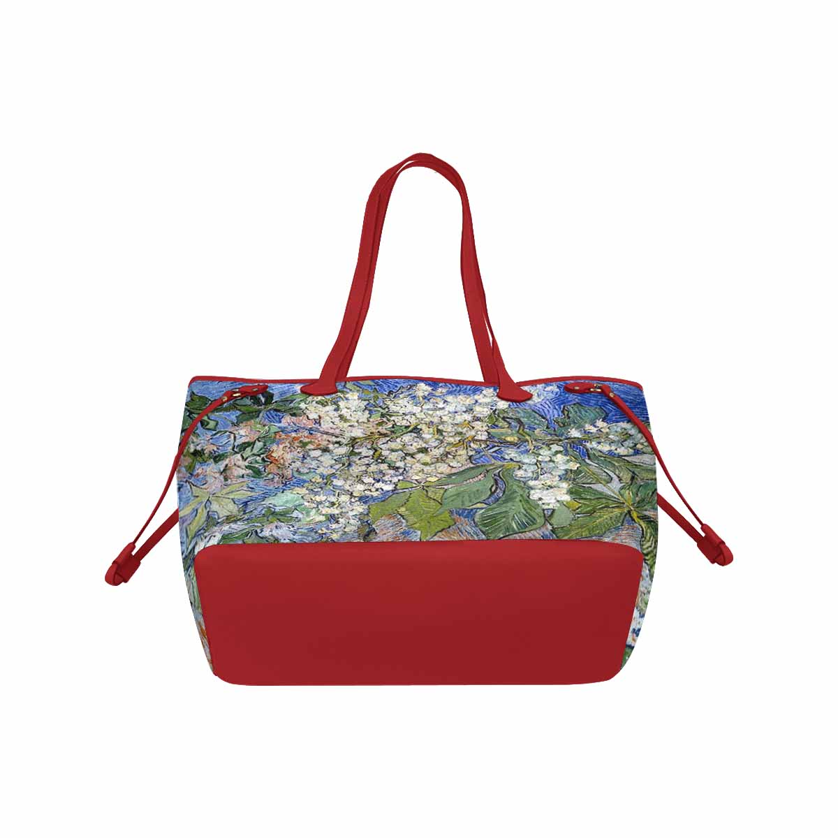 Vintage Floral Handbag, Classic Handbag, Mod 1695361 Design 04, RED TRIM