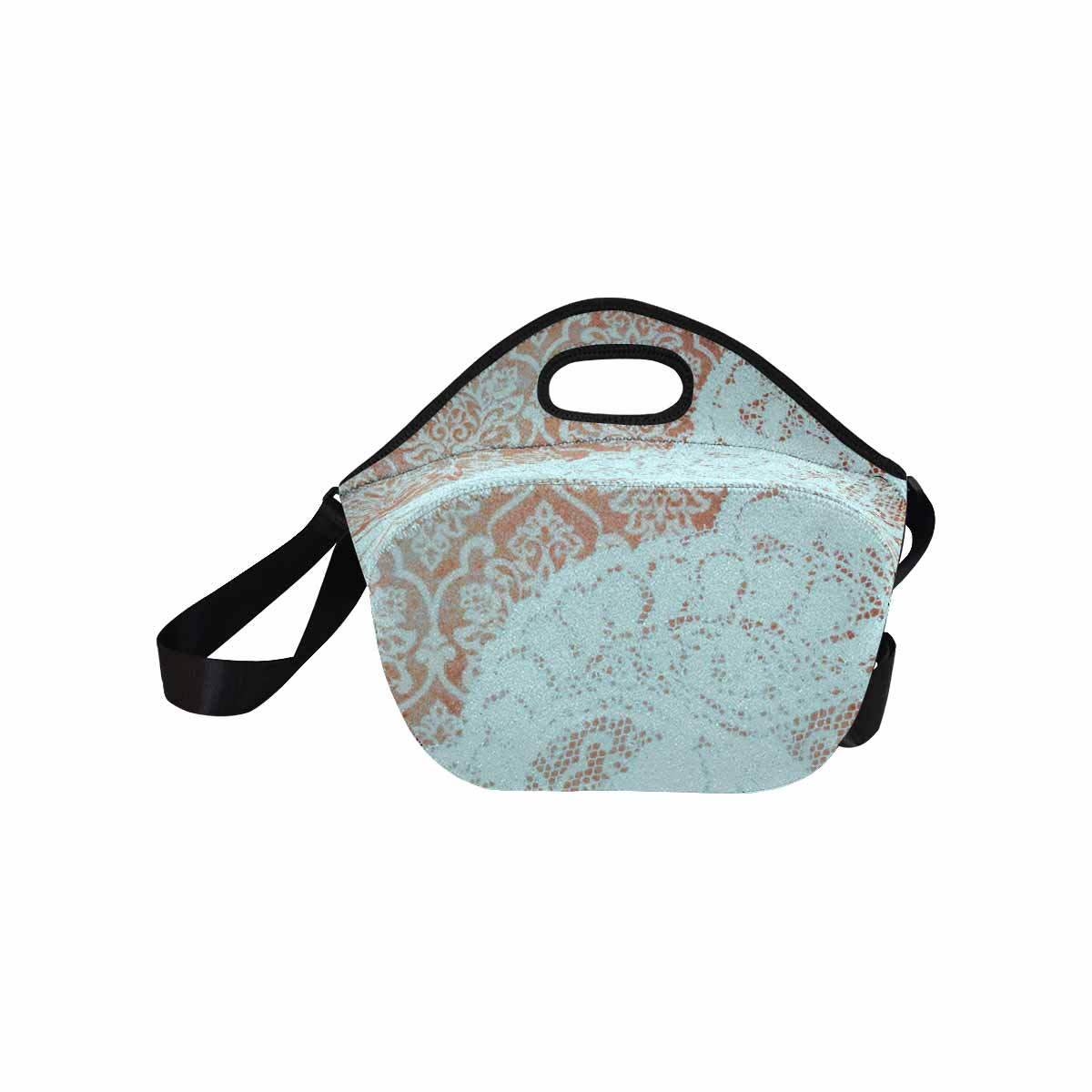 Victorian lace print insulated lunch bag, design 23