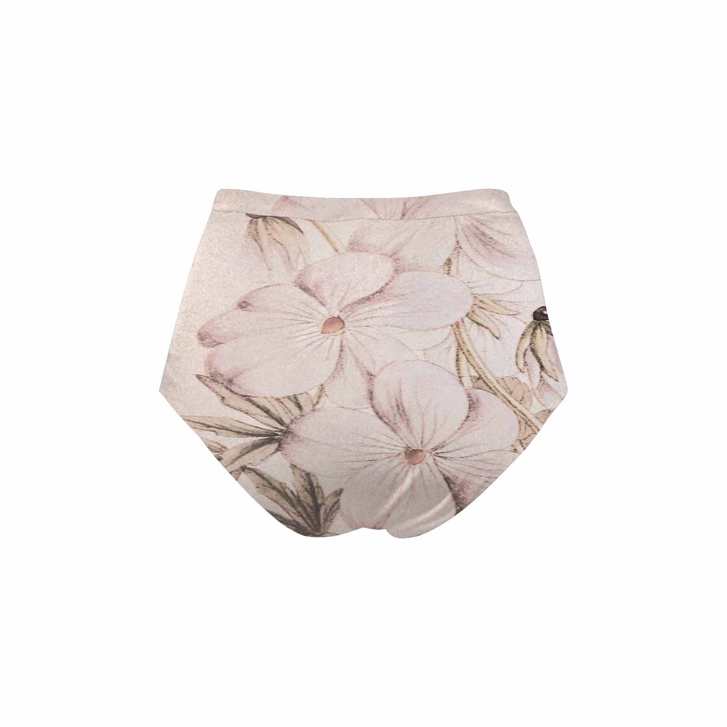 Vintage floral High waist bikini bottom, Design 13x