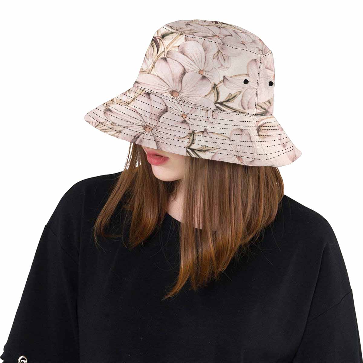 Vintage floral unisex bucket boonie Hat, outdoors hat, Design 13x   Unisex Bucket Boonie Hat