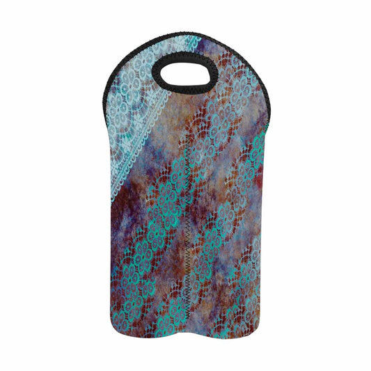 2 Bottle Victorian lace print wine bag, Design 37