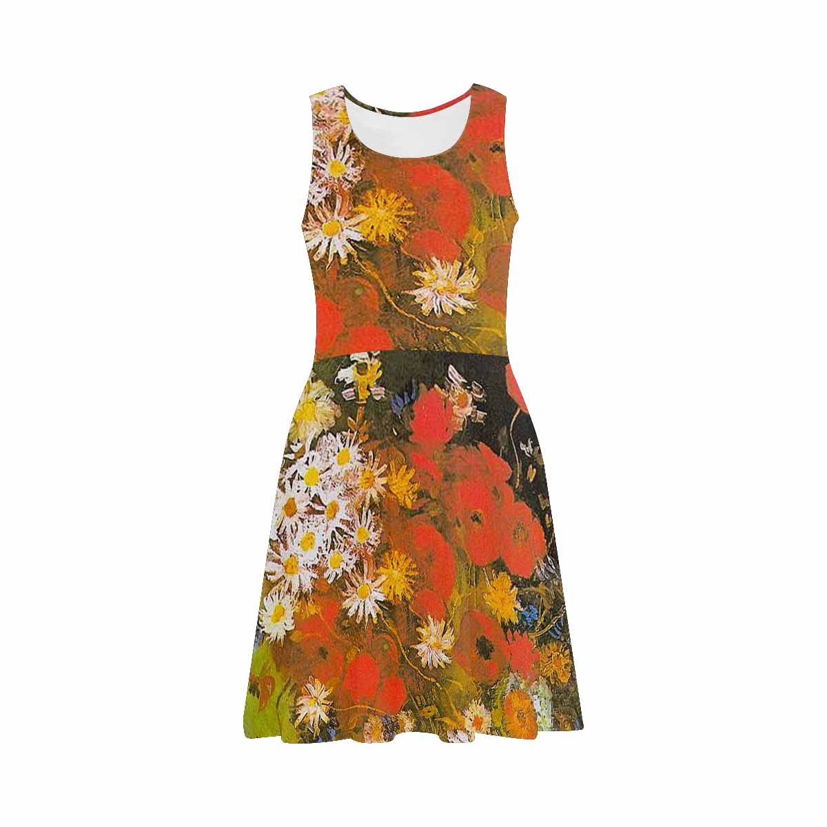 Vintage floral short summer flare dress,  XS to 3XL plus size, model D09534 Design 60