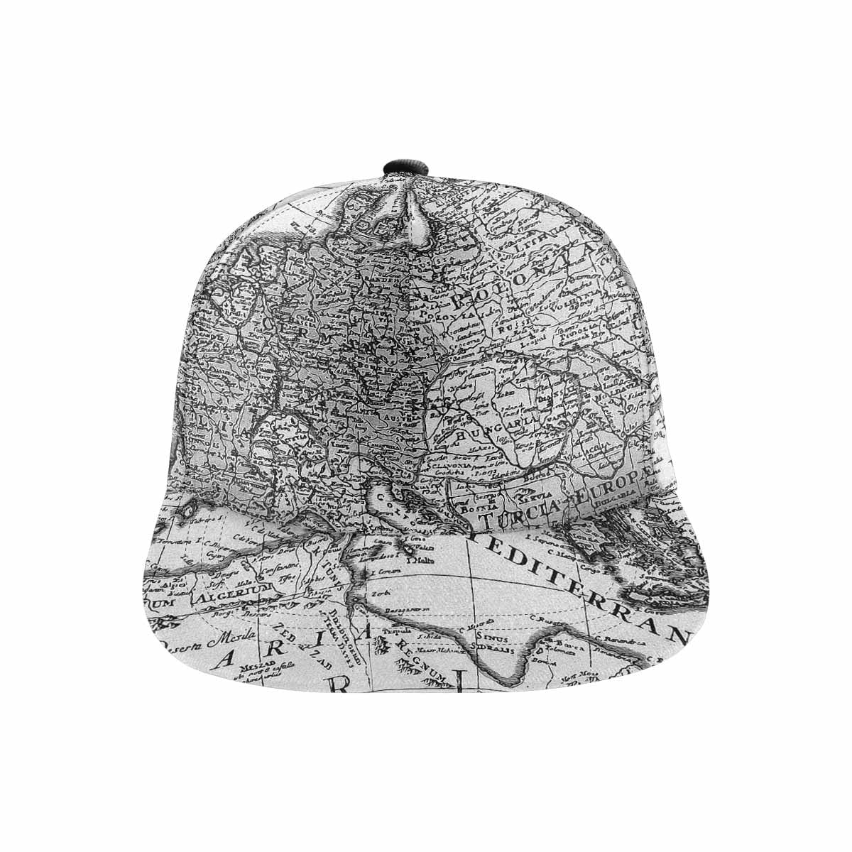 Antique Map design mens or womens deep snapback cap, trucker hat, Design 41