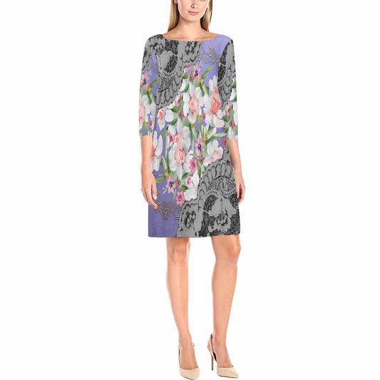 Victorian printed lace loose dress, Design 45