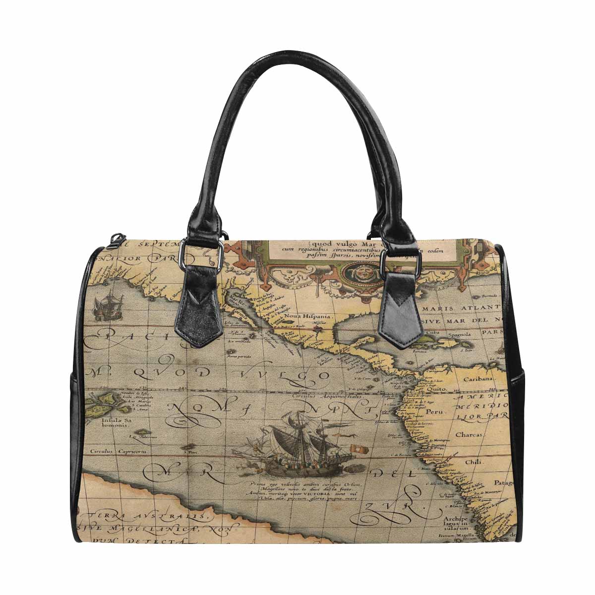 Antique Map design Boston handbag, Model 1695321, Design 46