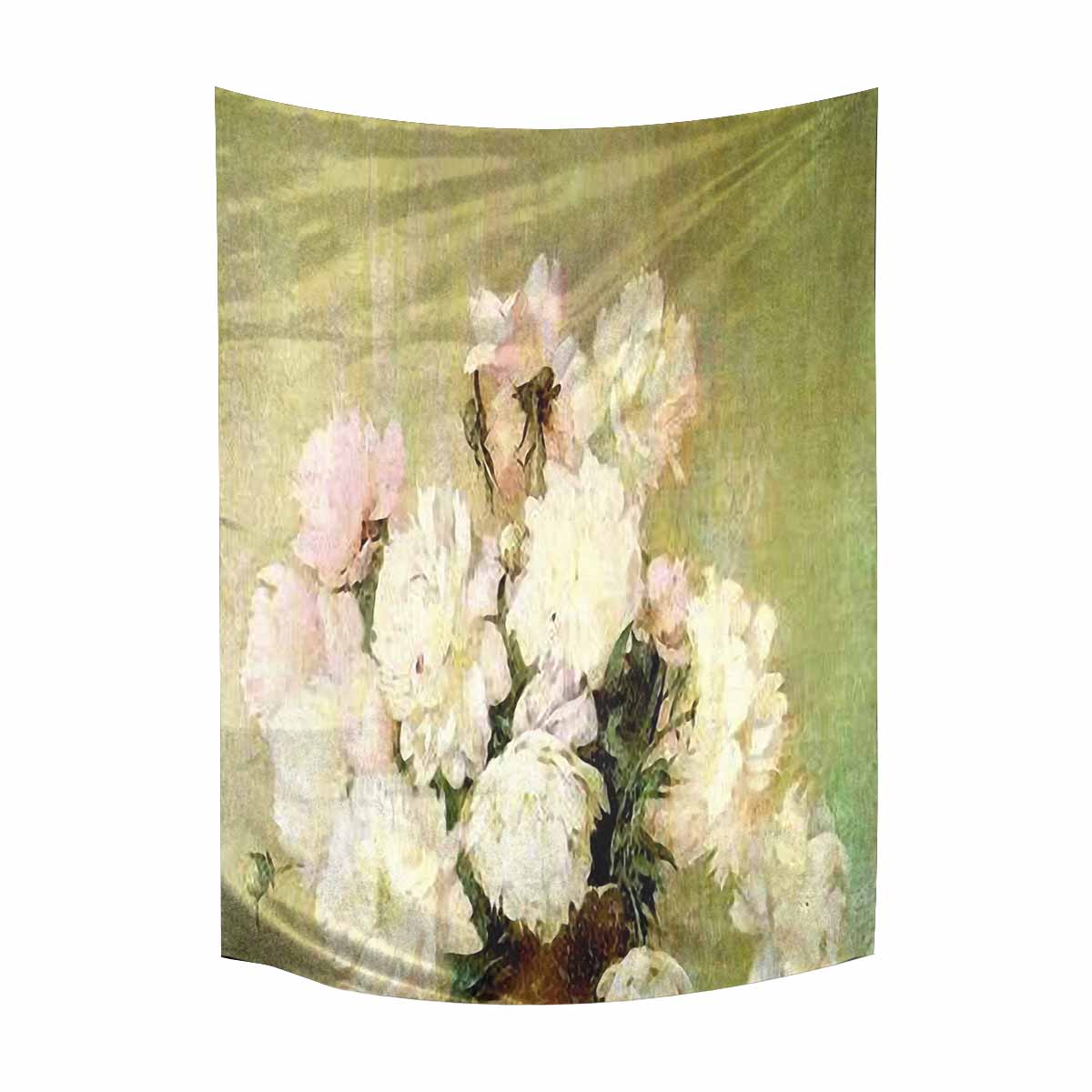 Vintage floral TAPESTRY, LARGE 60 x 80 in, Vertical, Design 35