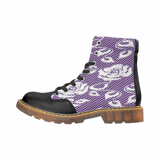 Victorian lace print, cute but tough, Winter walk about  boots, design 18