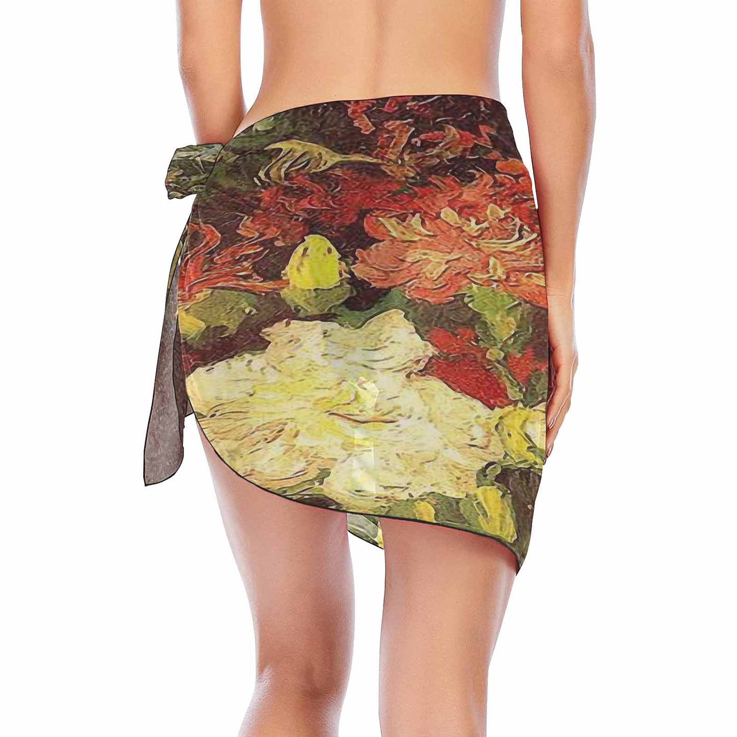 Vintage floral, beach sarong, beach coverup, swim wear, Design 33
