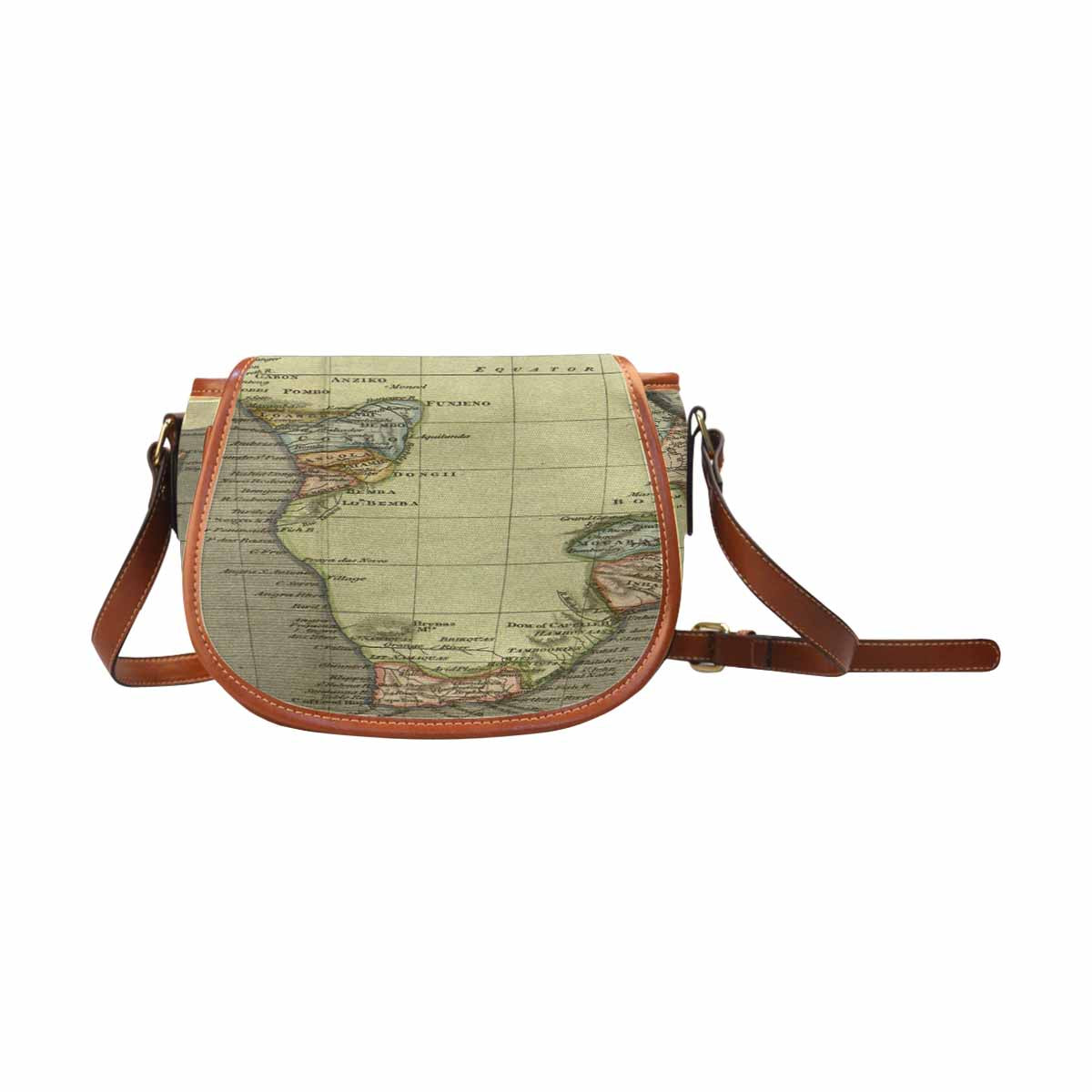 Antique Map design Handbag, saddle bag, Design 4