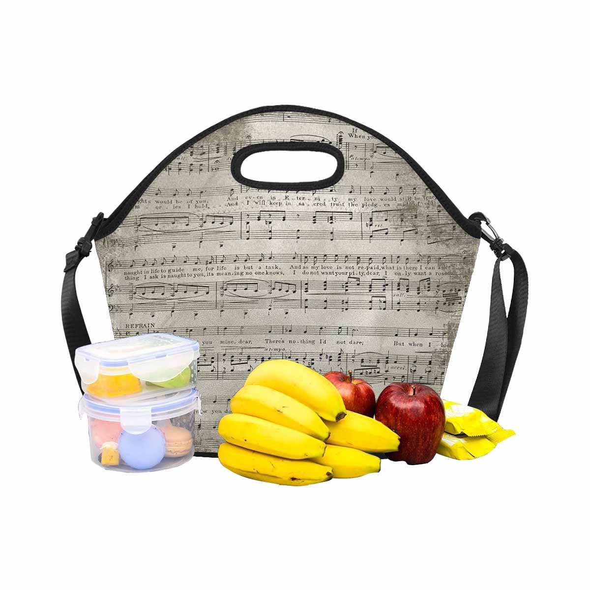 Antique general print, insulated lunch bag, design 19