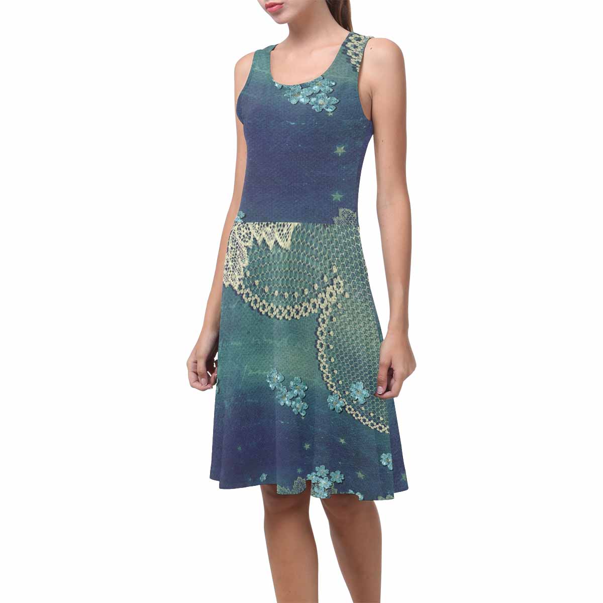 Victorian printed lace summer dress, Design 04