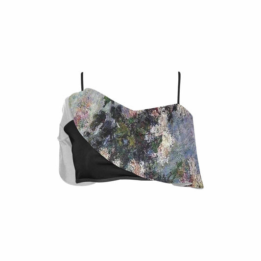 Vintage floral flounce bikini top, Design 44