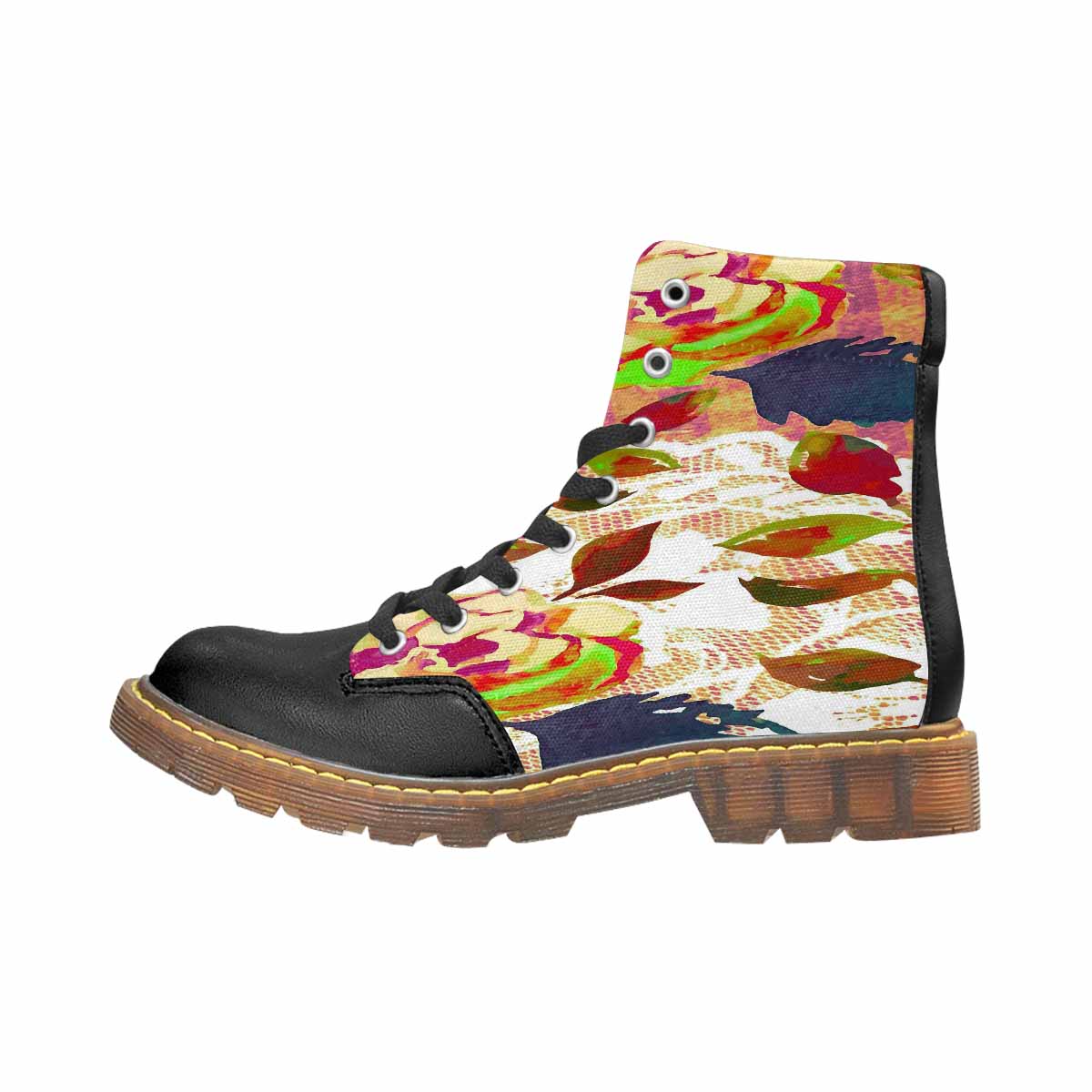 Victorian lace print, cute but tough, Winter walk about  boots, design 22