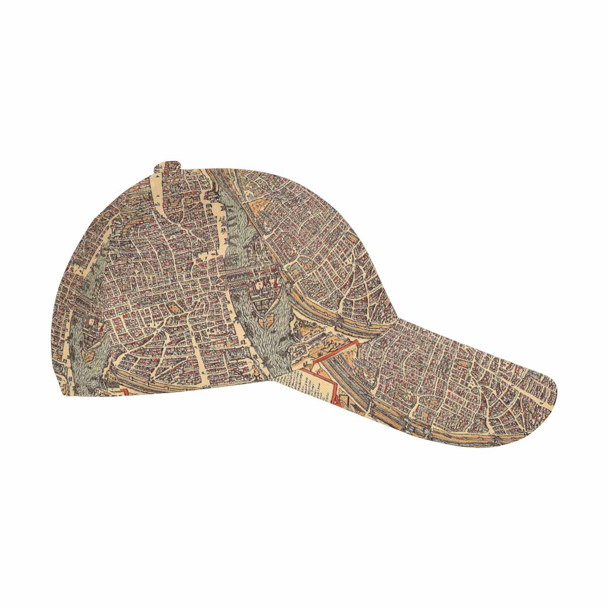 Antique Map design dad cap, trucker hat, Design 49