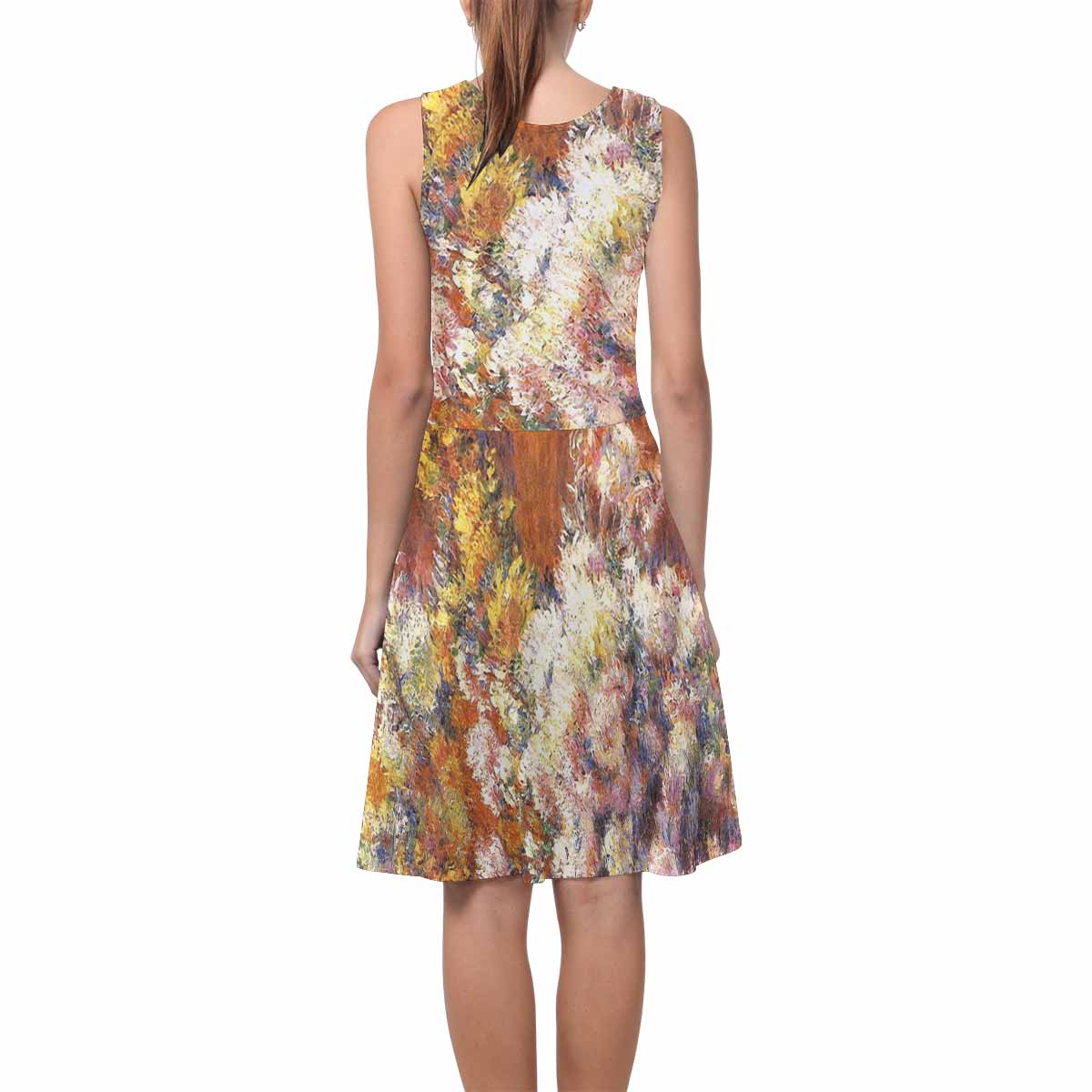 Vintage floral short summer flare dress,  XS to 3XL plus size, model D09534 Design 57