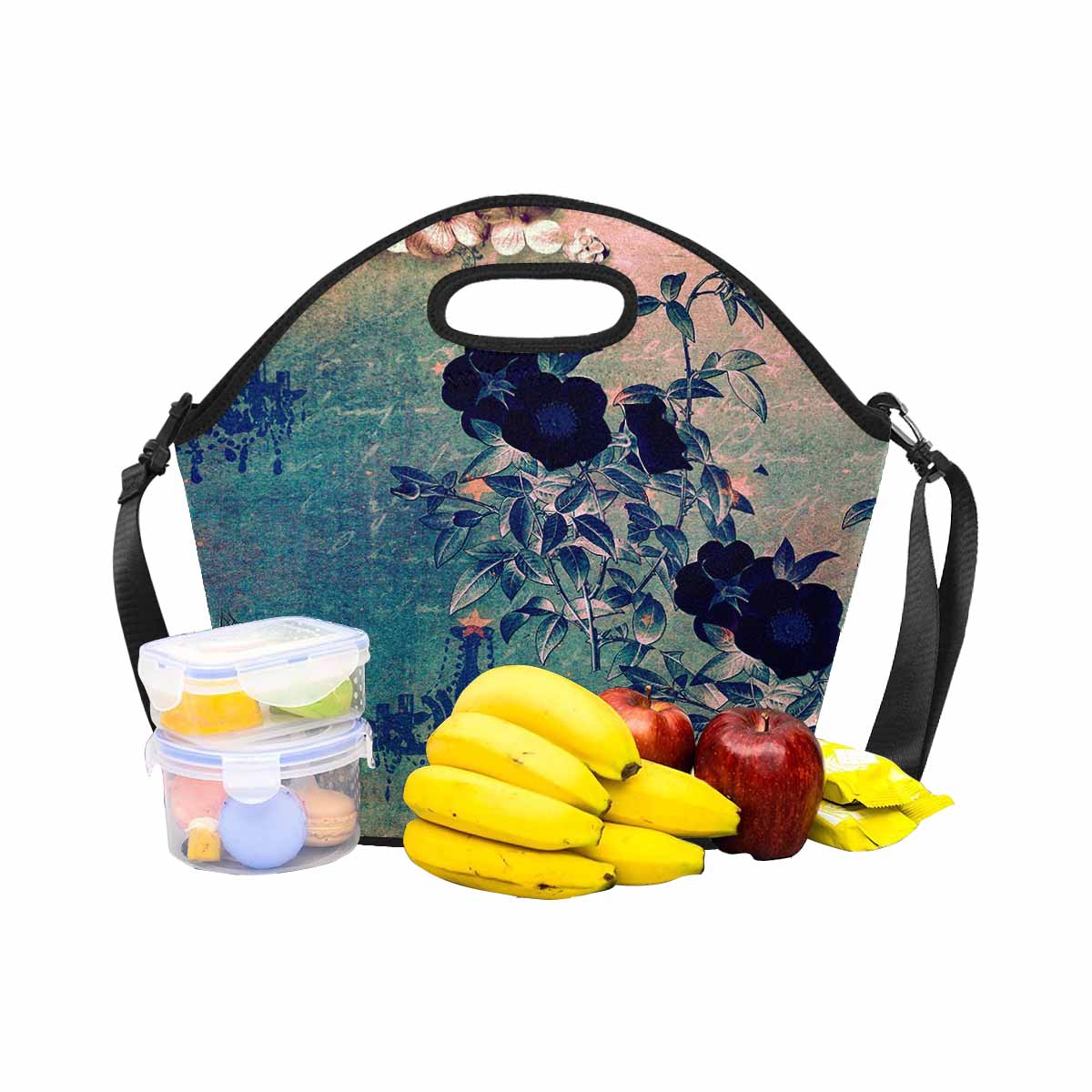 Antique general print, insulated lunch bag, design 15