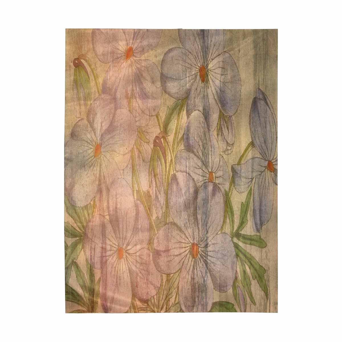 Vintage floral TAPESTRY, LARGE 60 x 80 in, Vertical, Design 13xx