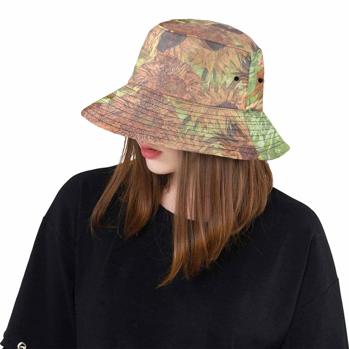 Vintage floral unisex bucket boonie Hat, outdoors hat, Design 48xx