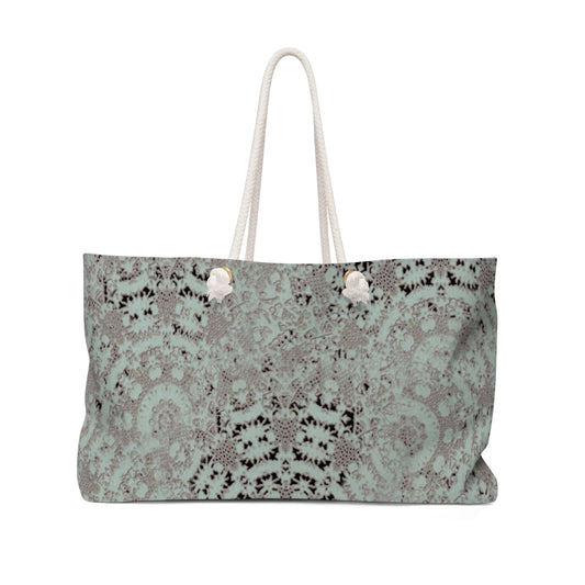 Victorian lace print weekender bag, large, design 51