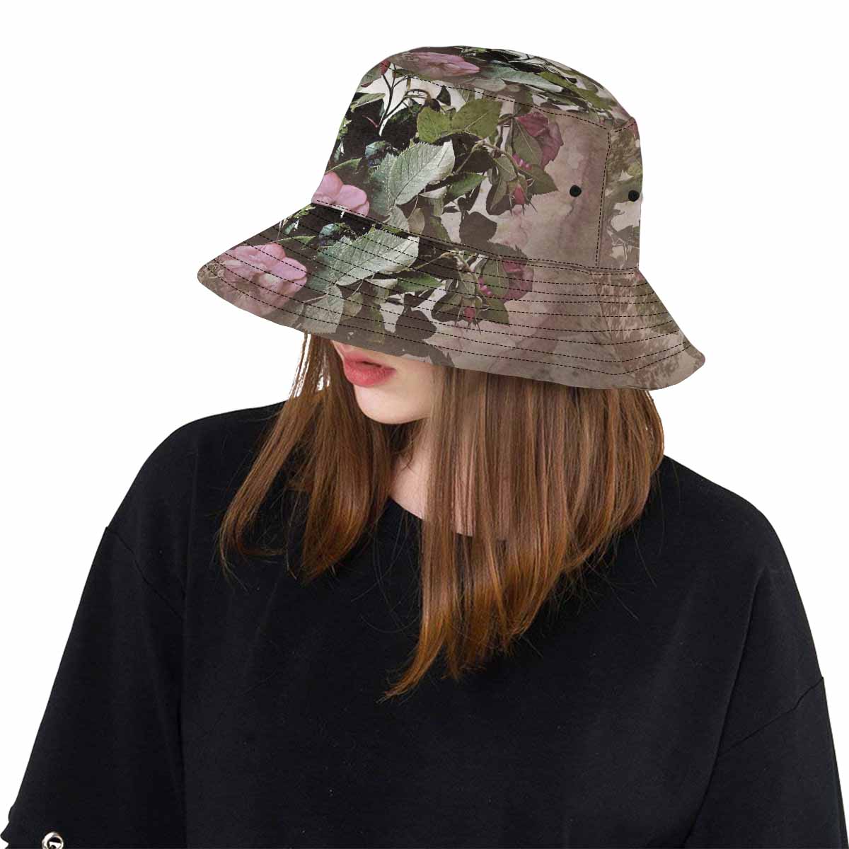 Vintage floral unisex bucket boonie Hat, outdoors hat, Design 22x