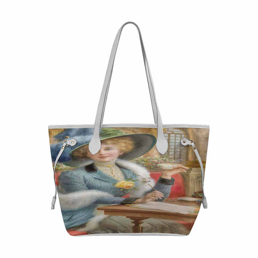 Victorian Lady Design Handbag, Model 1695361, Elegant Lady, WHITE TRIM