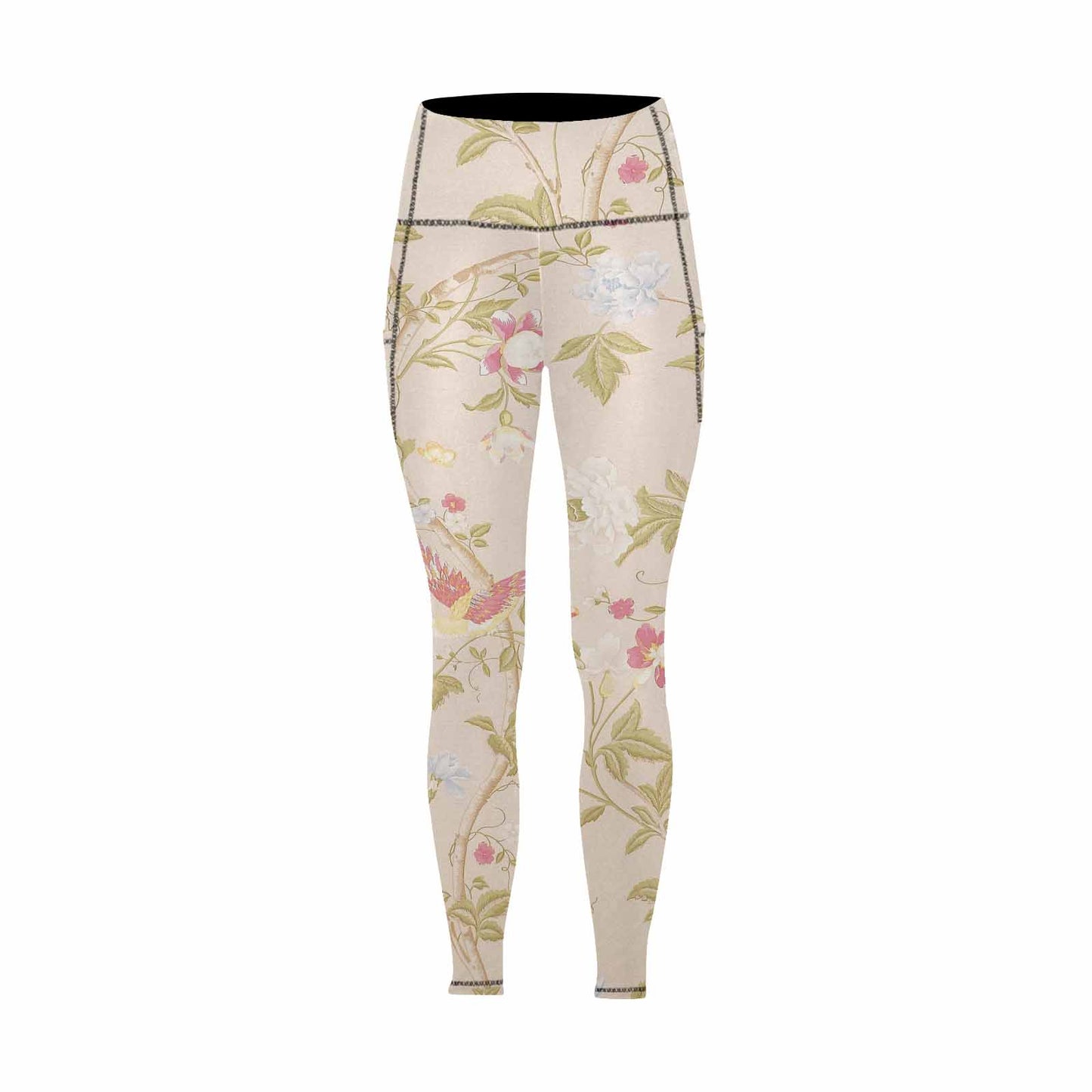 Floral 2, active wear leggings, outside surge, design 07