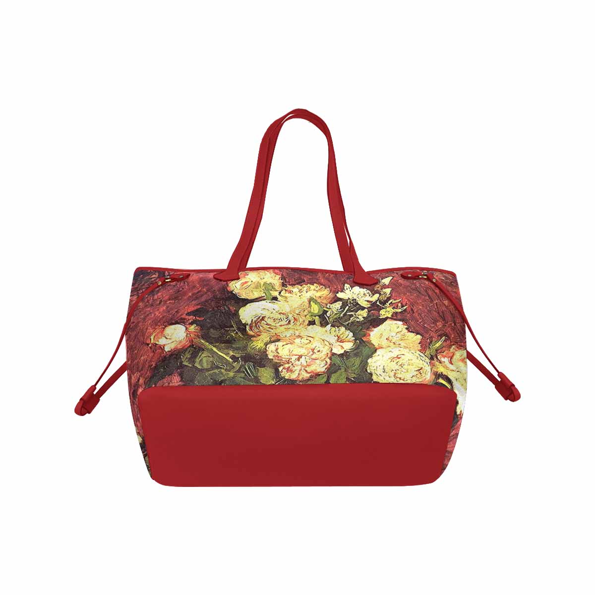 Vintage Floral Handbag, Classic Handbag, Mod 1695361 Design 27 RED TRIM
