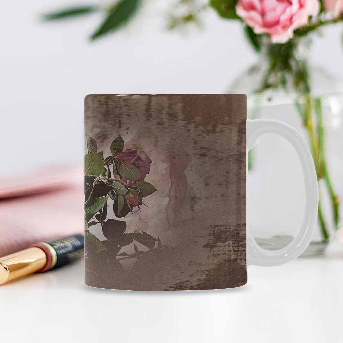 Vintage floral coffee mug or tea cup, Design 22x