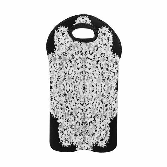 2 Bottle Victorian lace print wine bag, Design 50