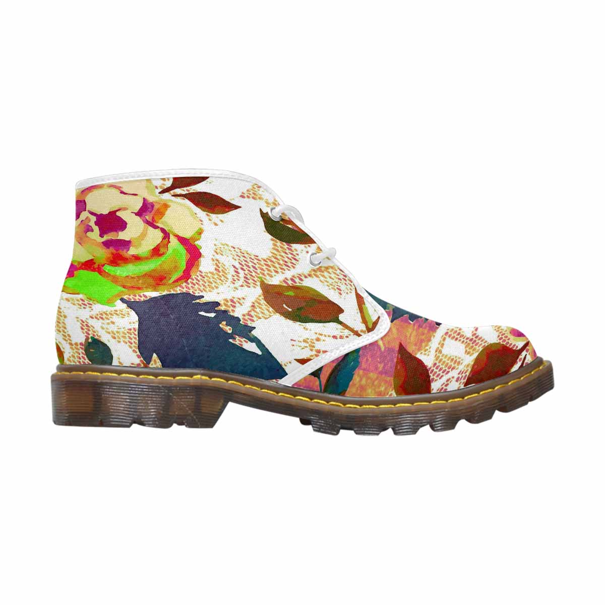 Lace Print, Cute comfy womens Chukka boots, design 22