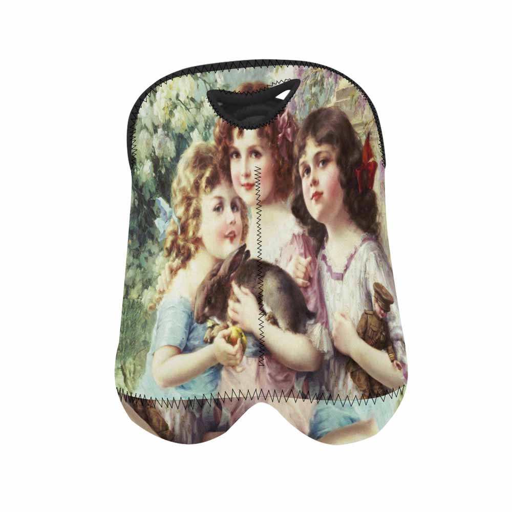 Victorian girls design 2 Bottle wine bag, Three Graces