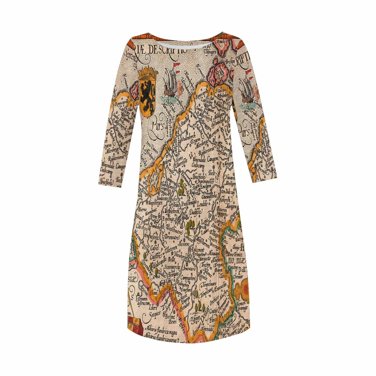 Antique Map loose dress, MODEL 29532, design 04