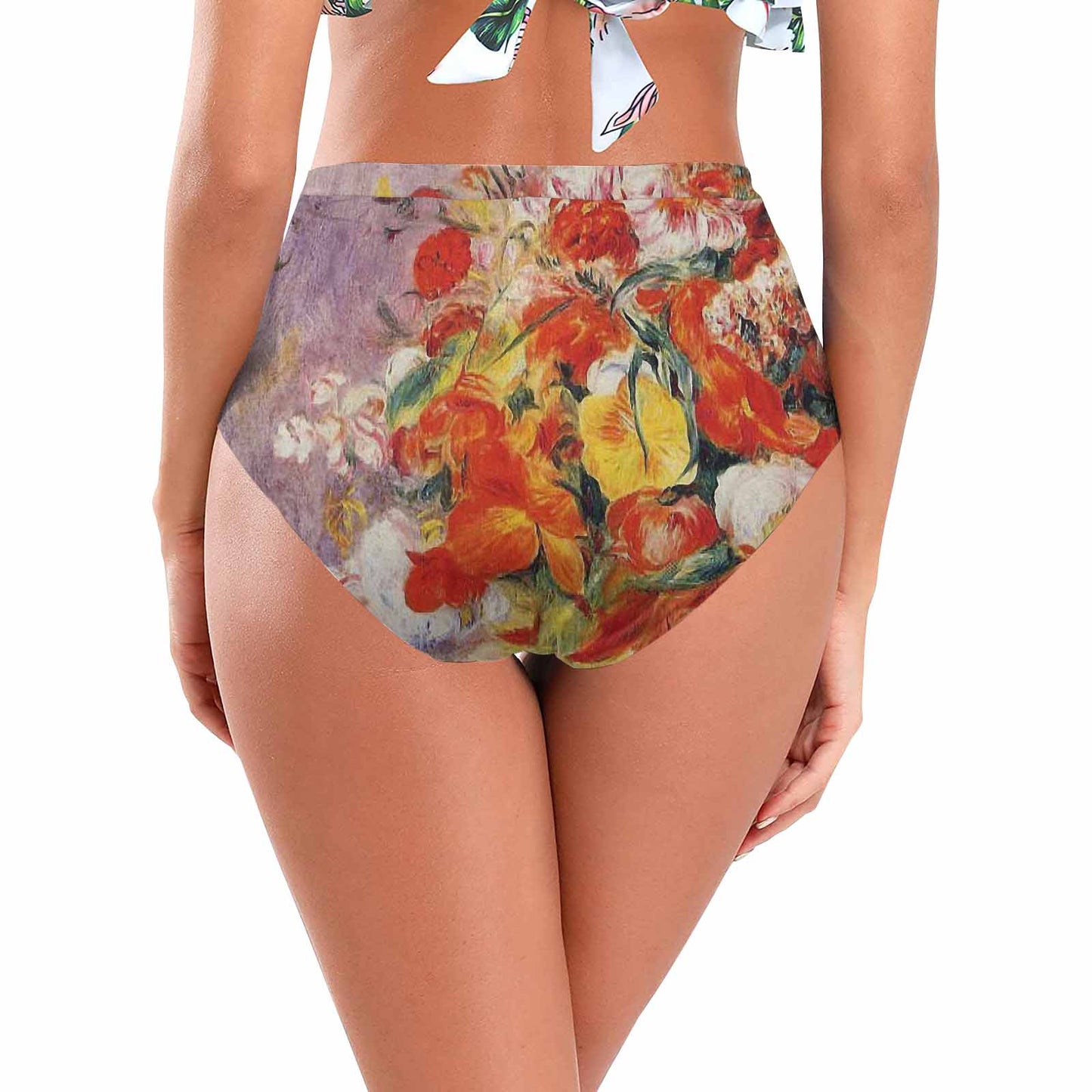 Vintage floral High waist bikini bottom, Design 19