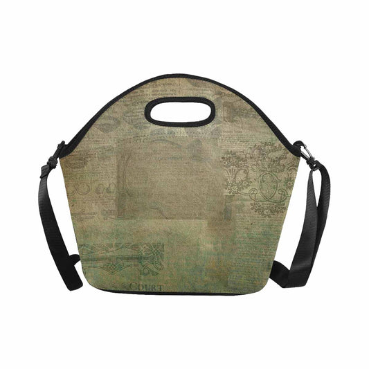 Antique general print, insulated lunch bag, design 32