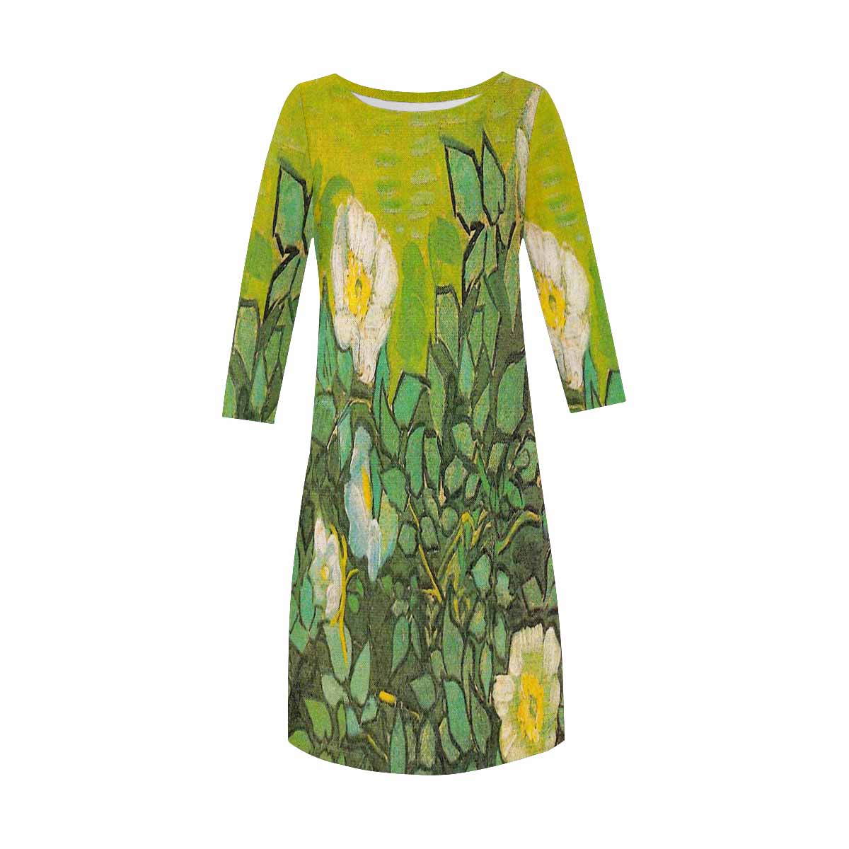 Vintage floral loose dress, XS to 3X plus size, model D29532 Design 01