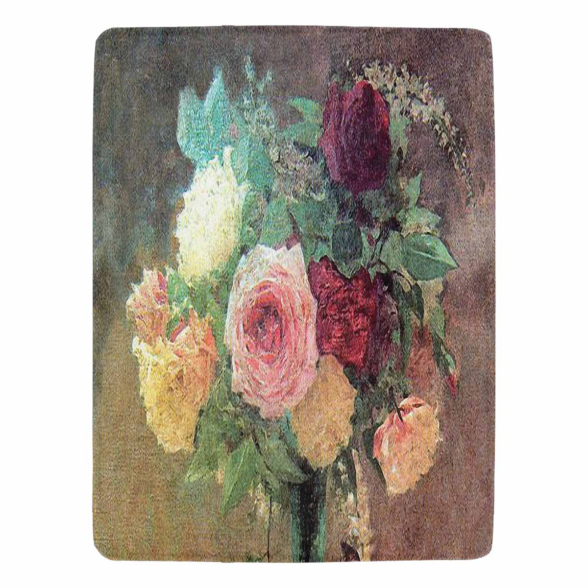 Vintage Floral BLANKET, LARGE 60 in x 80 in, Design 29 C50