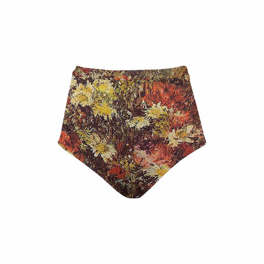 Vintage floral High waist bikini bottom, Design 24