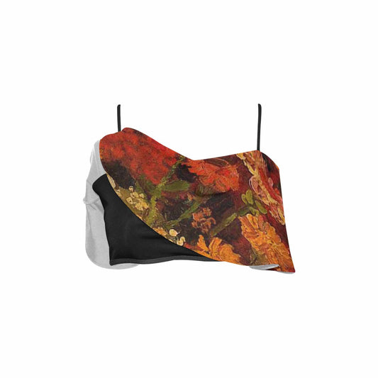 Vintage floral flounce bikini top, Design 31