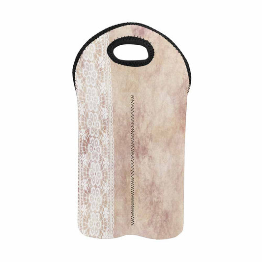 2 Bottle Victorian lace print wine bag, Design 35