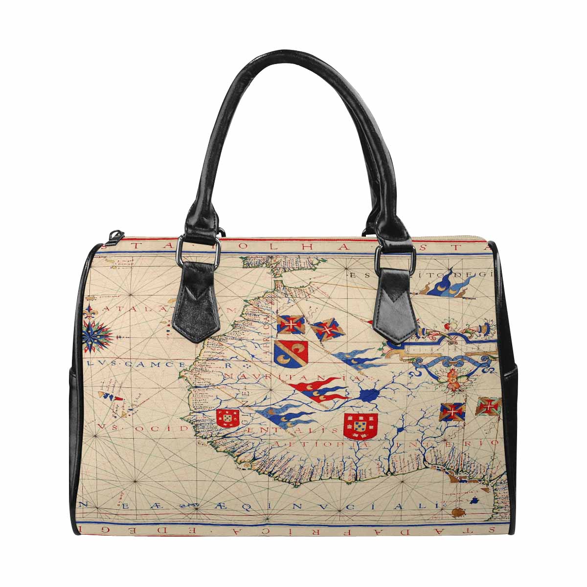 Antique Map design Boston handbag, Model 1695321, Design 45