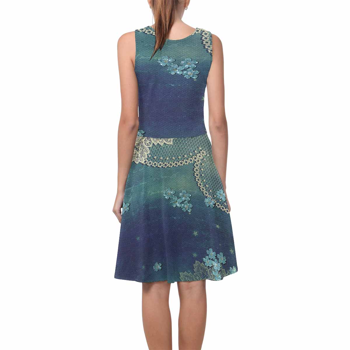 Victorian printed lace summer dress, Design 04