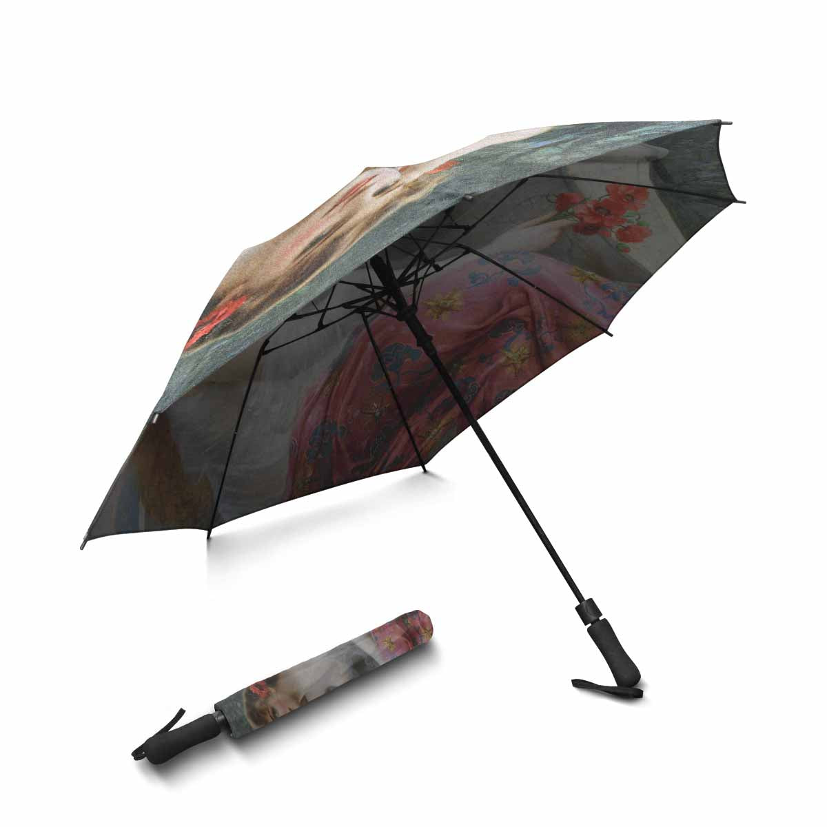 Victorian Lady Design UMBRELLA, Young Beauty with Poppies Model U05 C20